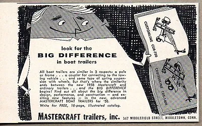 1958 Print Ad Mastercraft Boat Trailers MiddletownCT • $8.72