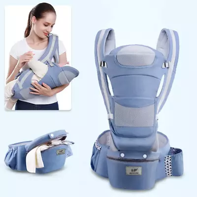 Adjustable Infant Baby Carrier Wrap Sling Hip Seat Newborn Backpack Breathable • £80.30
