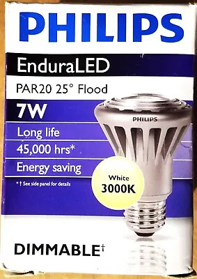 Phillips EnduraLED PAR20 25 Degrees Flood 7W 3000K 250 Lumens LED Light • $9