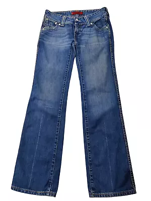 Womens Levi's  Jenny Lee  26x30 Blue Denim Zip Fly Square Cut Straight Jeans • £16.99