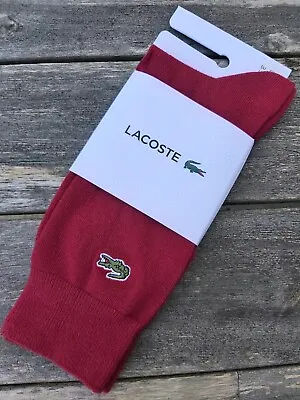 Genuine LACOSTE Bordeaux Mens SOCKS *ALL SIZES*  RA4264 00 476 Office Lac4 • £24.99