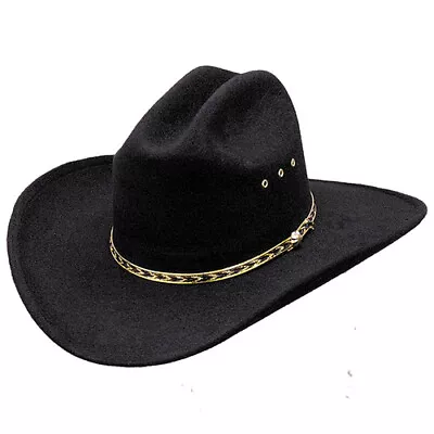 NEW! Western Black Faux Felt Cowboy Hat Elastic S/M L/XL Kids • $49.95