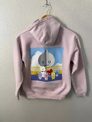 BT21 BTS Peekaboo Pullover Pink Long Sleeve Hoodie Women's Small • $24.99