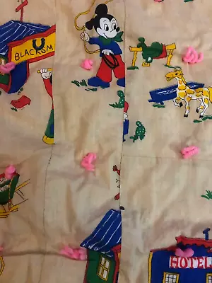 Disney Mickey Mouse Donald Crib Blanket Comforter Made With Vintage Fabric • $19.99