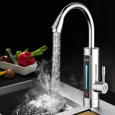 360° LED Electric Faucet Instant Hot Water Heater Heating Tap Kitchen Bathroom ! • £29.58