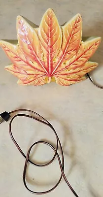 Mid Century TV Leaf Lamp 1960's Green & Tan Maple Leaf Great Condition • $125