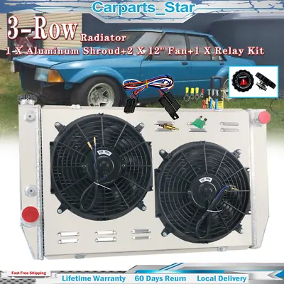 For Ford Falcon XC XD XE XF V8 6Cyl AT/MT 3Row Radiator+Shroud Fan+Relay • $279