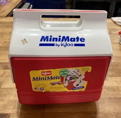 Vintage Igloo Mini Mate Personal Cooler   Red Ice Chest Lunch Tote Box • $14.99