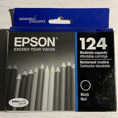 Epson 124 Black Ink Cartridge (EXP 06.2022) NEW • $12.99