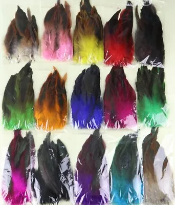 Rooster Feathers Two Tone Rainbow Tip Feathers Rooster 13-20cm Long Fluffy 50pc • £4.99