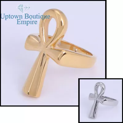 Egyptian Ankh Cross Men Women's Stainless Steel Ring Size:8-13 *EE • $11.98