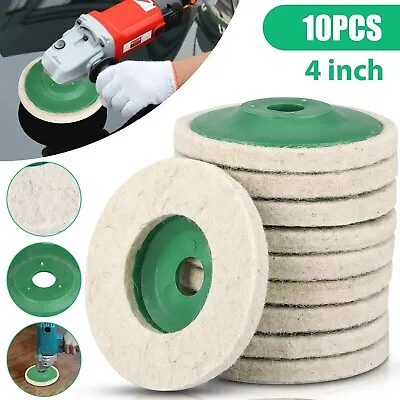10Pcs 4  Wool Polishing Discs Finishing Wheel Buffing Pads For 100 Angle Grinder • $8.95