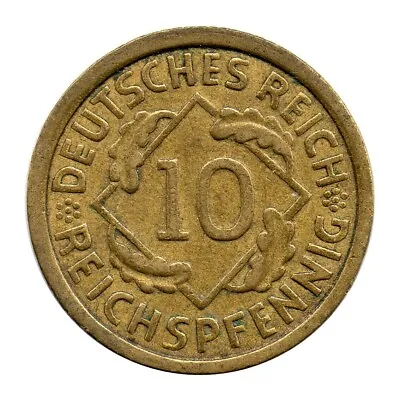 KM# 40 - 10 Reichspfennig - Germany 1925G (F) • £2