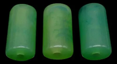 10 Green Tone Marble Like Swirl Tube Beads Jewelry Making 21.5 X 11.5 Mm Vintage • $3.99