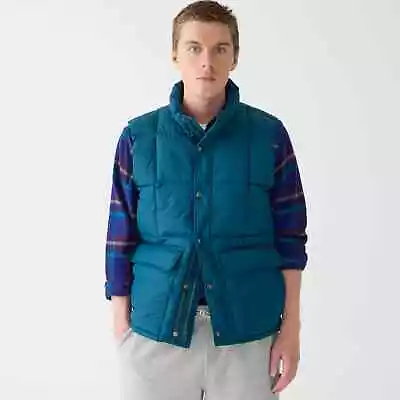 J. Crew Men's Nordic Puffer Vest With PrimaLoft Full-Zip $198 NEW L • $99.99