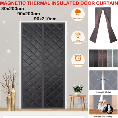Magnetic Warm Winter Door Curtains Thermal Thickened Insulated Cold Protection • £36.92