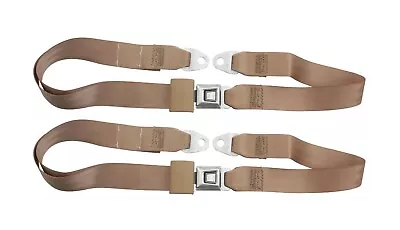 Sunburst Buckle Tan Seat Belts Musclecar Hotrod Restomod Truck Pair Lh&rh • $99.95