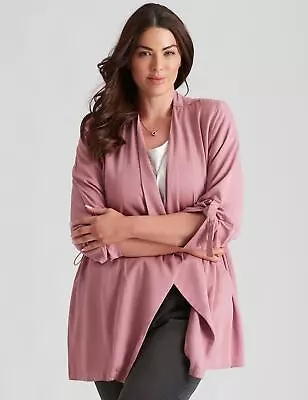 $30.02 • Buy Beme Long Sleeve Woven Waterfall Jacket Womens Plus Size Clothing  Jackets
