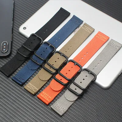 18mm 20mm 22mm Durable Military Woven Nylon Wrist Watch Band Quick Release Strap • $7.99