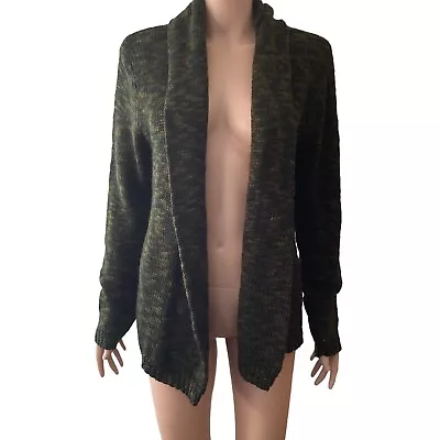 Philosophy By Republic Cardigan Womens Size Large Petite Open Front Green • $16