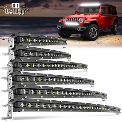 20 26 32 38 44 50'' Curved Super Slim LED Light Bar OffRoad Driving ATV SUV UTV • £117.99