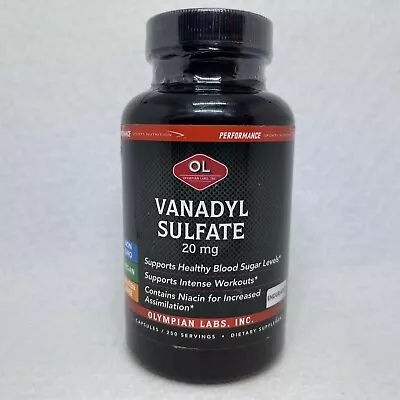 Olympian Labs Vanadyl Sulfate Niacin 250 Capsules Vitamin B-3 EXP 05/24 • $19.95