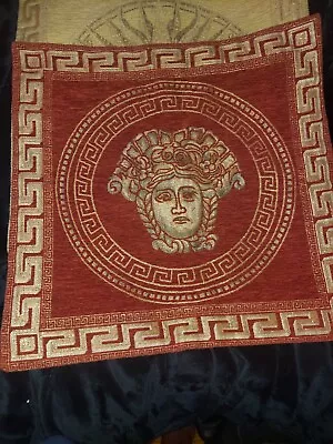 2 Vintage Versace Style Medusa Face Gold Accent Aztec Pattern Pillow Coverings • $85.99
