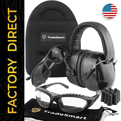 TradeSmart Shooting Ear And Eye Protection For Range - Earmuffs Glasses & Case • $32.99