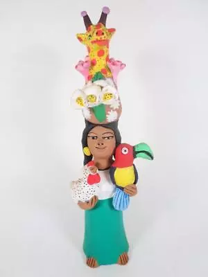 Early Signed Josefina Aguilar Mexican Folk Art Pottery Market Vendor (#900-621) • $85