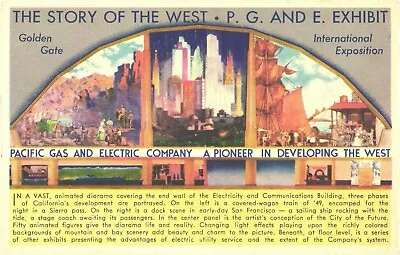 The Story Of The West PG & E Exhibit Pacific Gas And Electric Company Postcard • $11.25