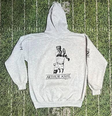 Jerzees ARTHUR ASHE Collection Vintage Tennis Sweater Hoodie Pullover Xl 93 • $35.60
