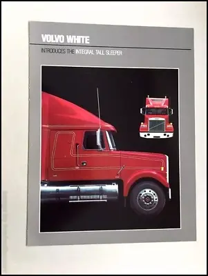 C1985 Volvo White Tall Sleeper Semi Tractor Truck Original Sales Brochure Folder • $9.56