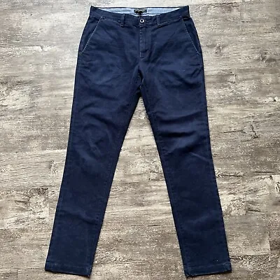 Banana Republic Moleskin Pants Mens 32x34 Navy Blue Fulton Skinny Stretch Faded • $18.74