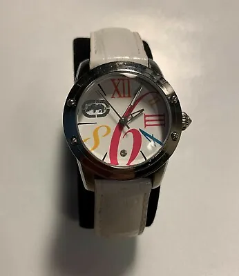 Rhino By Marc Ecko Women's White Leather Band With Fun Multi Colored Numbers • £38.55