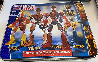 Vintage MARVEL Mega Bloks Ultimate 4 Super Tech Heroes 1981 Wolverine Spiderman • $68.95