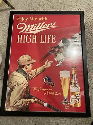 Rare 2009 Miller High Life Hunting Dog Poster 23.5x17.5 • $75