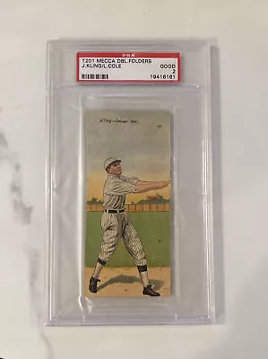 1911 Mecca Double Folders T201 Johnny Kling & King Cole PSA 2 Good -Chicago Cubs • $149