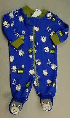 Baby Boy New Gymboree Preemie To 5Lbs Dark Blue Adorable Owl Footed Outfit • $49.99