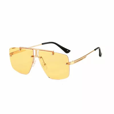 Fashion OVERSIZED Square Pilot Sunglasses Designer Mens Driving Shade Glasses • $9.49