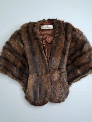 $47 • Buy Vintage Genuine Mink Fur Stole Cape Wrap Strode Louisville 