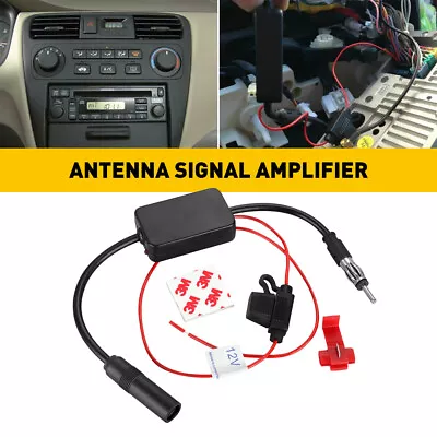 Car Auto Stereo FM & AM Radio Signal Antenna Aerial Signal Amp Booster Amplifier • £8.99