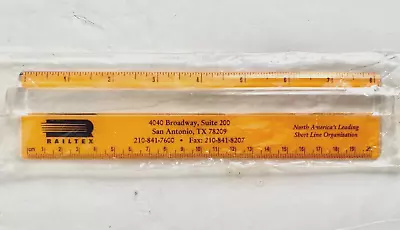 Vintage Promo Ruler Acrylic Magnifying Strip Railtex San Antonio Texas USA NOS • $19.99