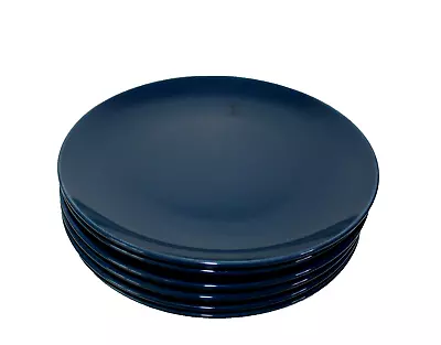 IKEA Royal Blue Dinner Plates Stoneware 10.5  Discontinued Set Of 6 DW Safe • $40