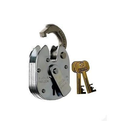 Era Padlock 5 Lever 975 Hardened Steel Closed Shackle Padlock  Gate & Shed Lock • £5