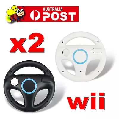 2x Game Racing Steering Wheel For Nintendo Wii Mario Kart Remote Controller • $16.95