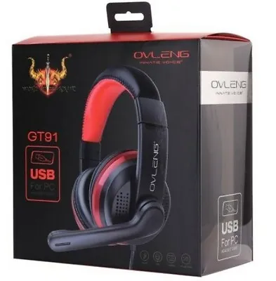 $20 • Buy OVLENG GT91 USB Stereo PC Gaming Headset Headphones Skype Online Chat Mic NEW