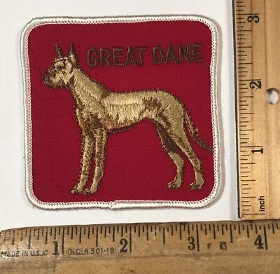 Vintage Great Dane Dog Breed Patch Sew On Animal New Old Stock • $6.25