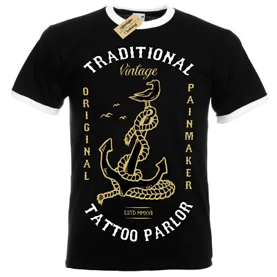 £12.31 • Buy Tattoo Palor T-Shirt Vintage Anchor Pain Original Mens RInger