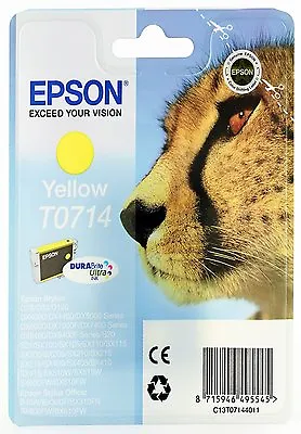 £18.76 • Buy Genuine Epson T0714 Yellow Ink Cartridge For Stylus DX7400 DX7450 DX8400