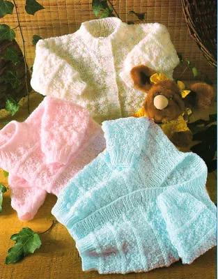 £1.99 • Buy Baby Knitting Pattern Dk 16  -22  Textured Cardigans & Sweater 